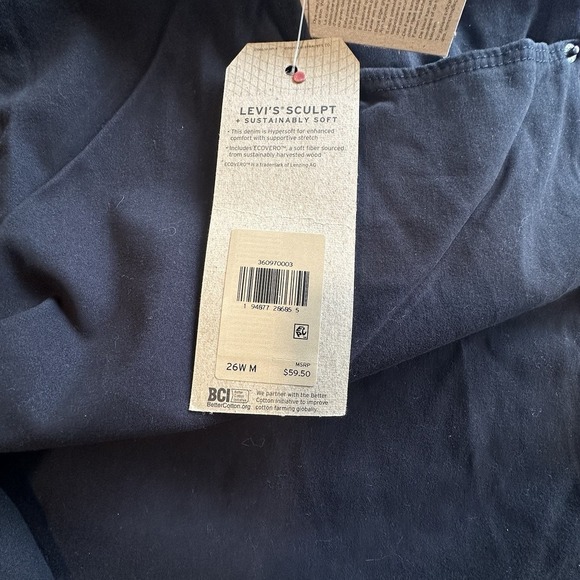 Levi's Womens 26W Black Shaping Leggings Pull On Pants Stretch Slimming NEW - Picture 8 of 8